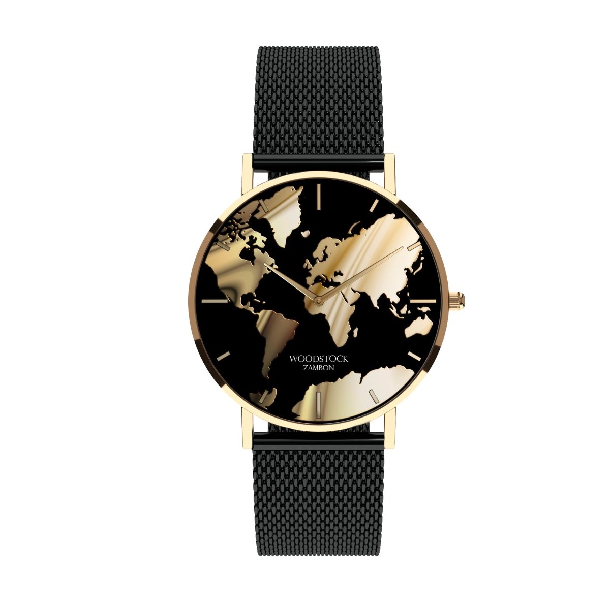 Noel – Men's Waterproof Gold Watch with World Map Dial