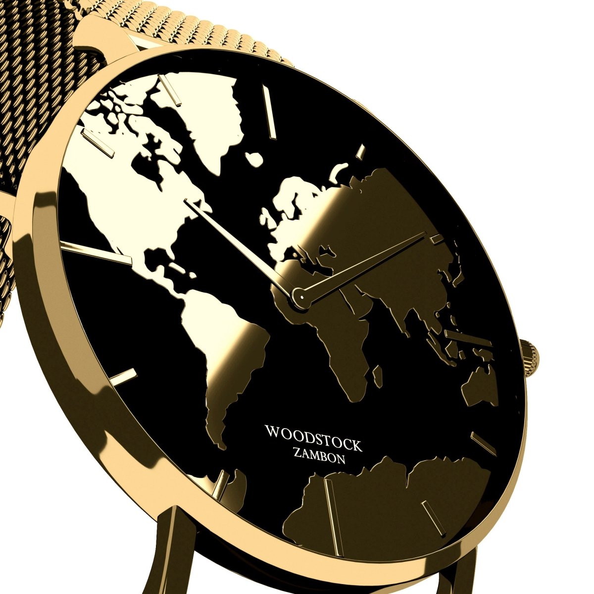 Noel – Men's Waterproof Gold Watch with World Map Dial