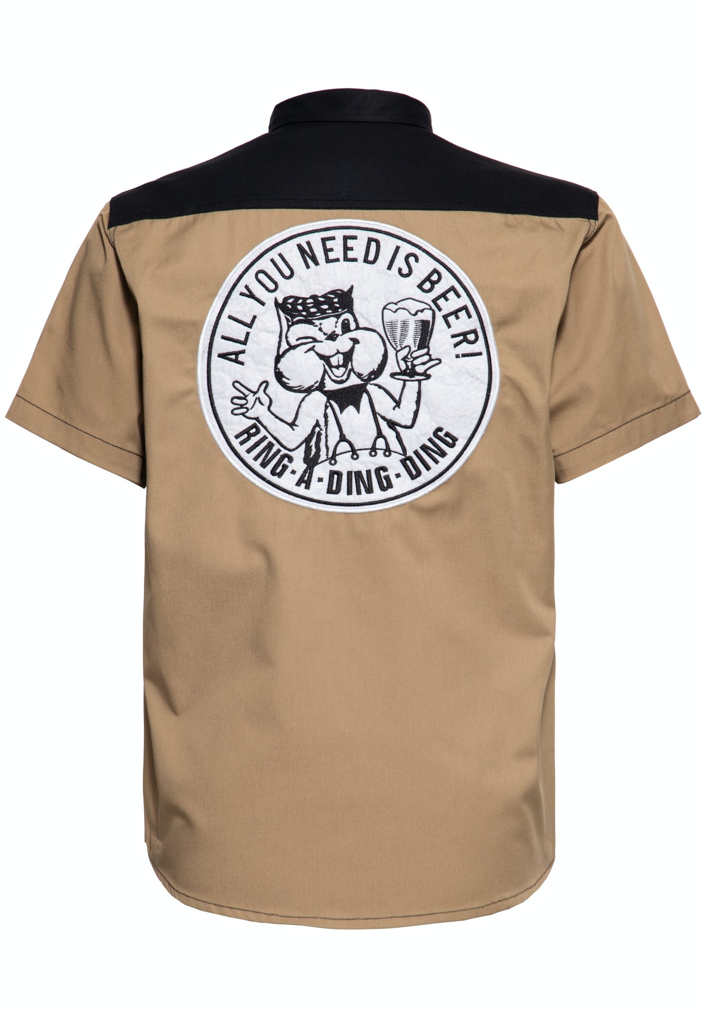 Jeffrey – Men's Short Sleeve Workwear Shirt with Beer Motif